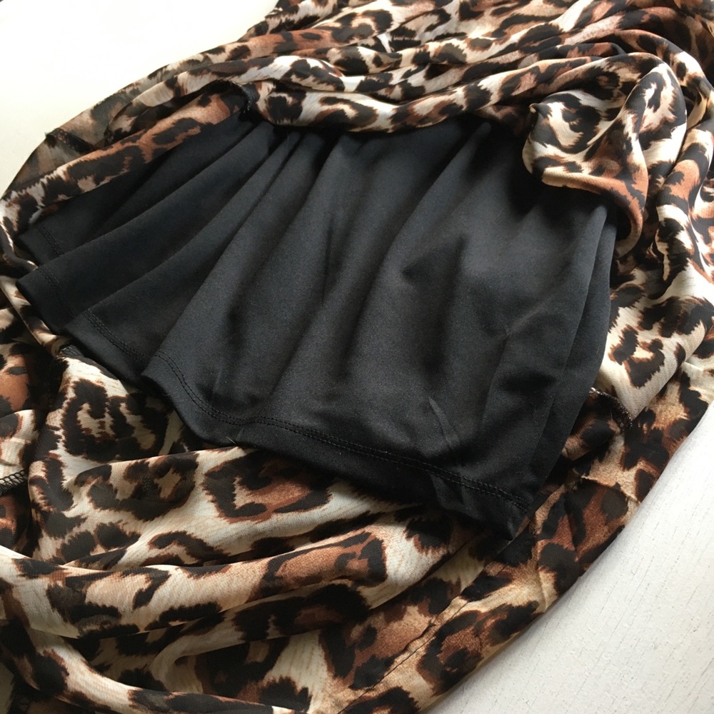 Streetwear Society Maxi Dress Size Small Leopard Print Mini Lined Sheer Fabric - Picture 10 of 12